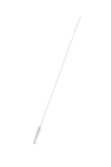 Close up shot of a white reusable cleaning brush for a straw. This cleaning brush is isolated on a white background. Front view.