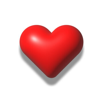 love heart 3d icon red color