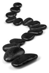 Zen basalt stones isolated on white background