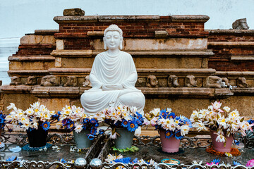 Ruwanweliseya Dagoba buddhist stupa tourist and pilgrimage site. Anuradhapura, Sri Lanka.