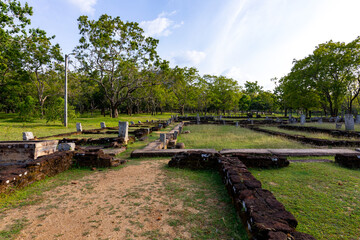 Ruins of a buddhist temple, Anuradhapura sacred city, Sri Lanka