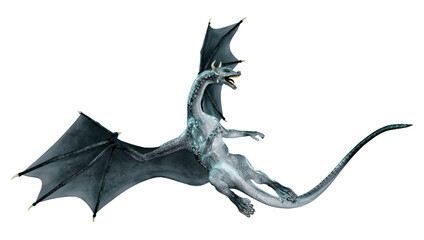 Fototapeta premium 3D Rendering Fairy Tale Dragon on White