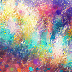 Multi Color Abstract Glitter Paint Illustration, Splash Glitter Paint