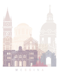 MESSINA SKYLINE POSTER PASTEL