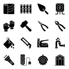 Pack of Construction and Repair Solid Icons

