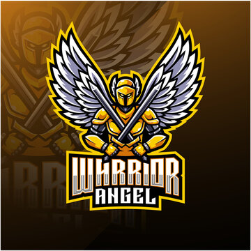 Warrior angel esport mascot logo design