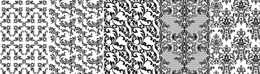 Oriental vector damask patterns for greeting cards and wedding invitations.