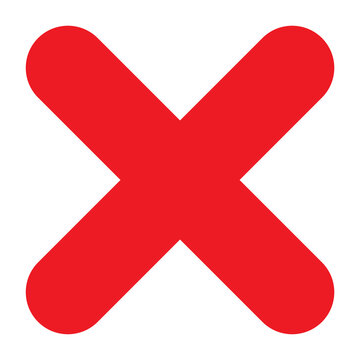 Cross mark flat icon. Vector illustration. Deny and error sign. Vector logo for web design and infographic isolated on white background