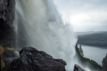 The amazing waterfall Tvinnefossen, Norway