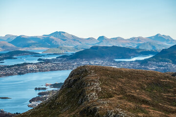 Hiking on the island of Sula, Norway