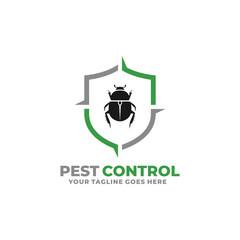 Pest control bug logo design vector