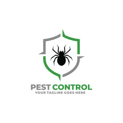 Pest control spider logo design vector
