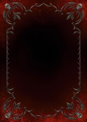 Dark Fantasy book cover design with Gothic frame. Digital painting. © natalia