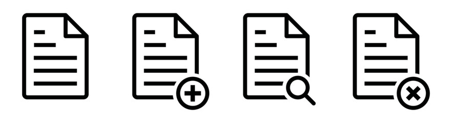 Document file icon. Paper document icon, vector illustration