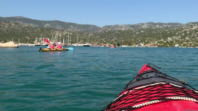 First Person Point of View of Sea Kayaking