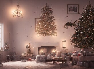 Fototapeta na wymiar christmas living room