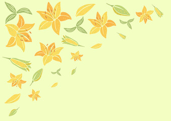 Background with lily flowers. Beautiful decorative plants.