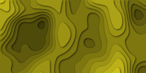 abstract yellow papercut background with circles. 3d geometry circles.abstract hexagon papercut design background with overlap layer.3d abstract background and orange waves layers.><
