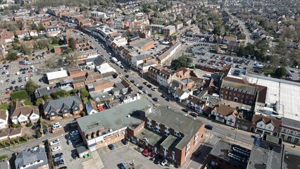 Billericay  Essex UK town centre High street done Aerial