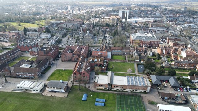 Brentwood  Essex Uk Town Centre Drone Aerial  Shops And Houses