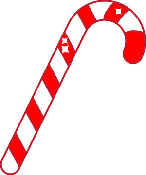 Christmas candy cane. New year sweet vector clip art