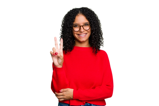 Young cute brazilian woman isolated showing number two with fingers.