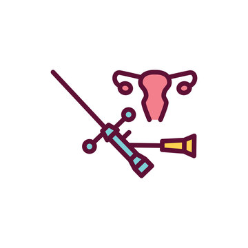 Cystoscopy line icon. Outline pictogram for web page.