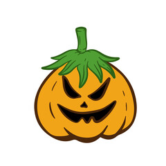 hand drawn spooky halloween pumpkin clipart