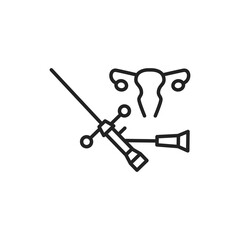 Cystoscopy line icon. Outline pictogram for web page.