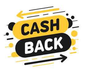 Cash back offer banner design. Promotion refund cashback money sale poster. Vector.