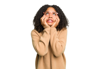 Young african american woman isolated whining and crying disconsolately.