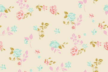 Naklejka premium gentle bright tiny flowers pattern For summer print dress