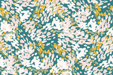 Abstract spotted seamless pattern painted with paint