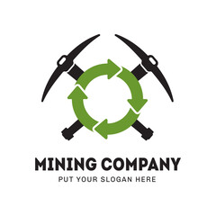 Company logo - Renewable energy crypto mining company logo symbol, green resources eco friendly mining business - 544078303