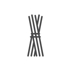 Original italian pasta Spaghetti color line icon. Isolated vector element.