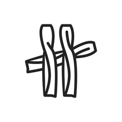 Original italian pasta Casarecce color line icon. Isolated vector element.