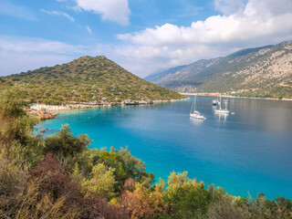 Fototapeta na wymiar A picturesque bay in the resort town of Kas. Antalya Province, Turkey