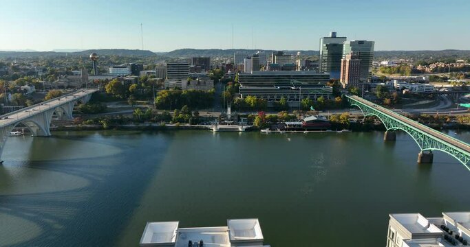 Knoxville Tennessee Waterfront Aerial Cumberland River