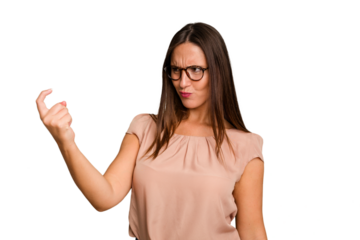 Young caucasian cute woman isolated pointing with finger at you as if inviting come closer.