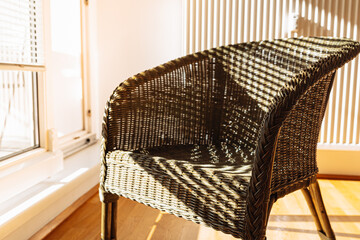 Wicker garden furniture for country house