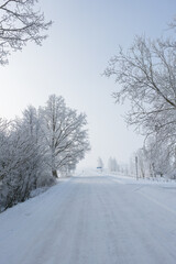 winter road in the countryside