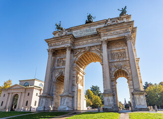 Fototapeta na wymiar Arco della Pace, Milan, Italy