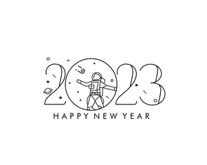 2023 Happy New Year Text Typography Design Poster, template, brochure, decorated, flyer, banner design.