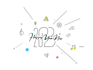2023 Happy New Year Text Typography Design Poster, template, brochure, decorated, flyer, banner design.