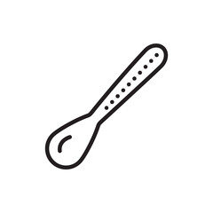 Silver spoon line icon. Isolated vector element.