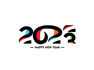 2023 Happy New Year Text Typography Design Element flyer, banner design.