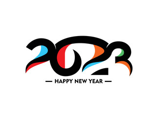2023 Happy New Year Text Typography Design Element flyer, banner design.