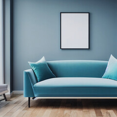 new modern maximalist design,frame mockup,living room,living space,bedroom,blank white canvas,corn flower blue,pale green,papaya whip