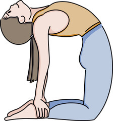 Yoga Exercise Sports Outline Cute Illustration