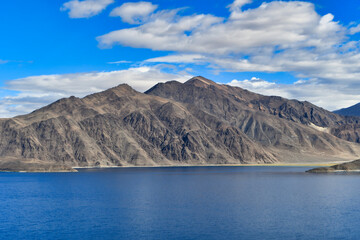 Pangong Tso or Pangong Lake is an endorheic lake spanning eastern Ladakh and West Tibet situated at an elevation of 4,225 m.